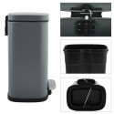 Spirella Cubo de pedal Acero AKIRA 12L Gris Mate Spirella
