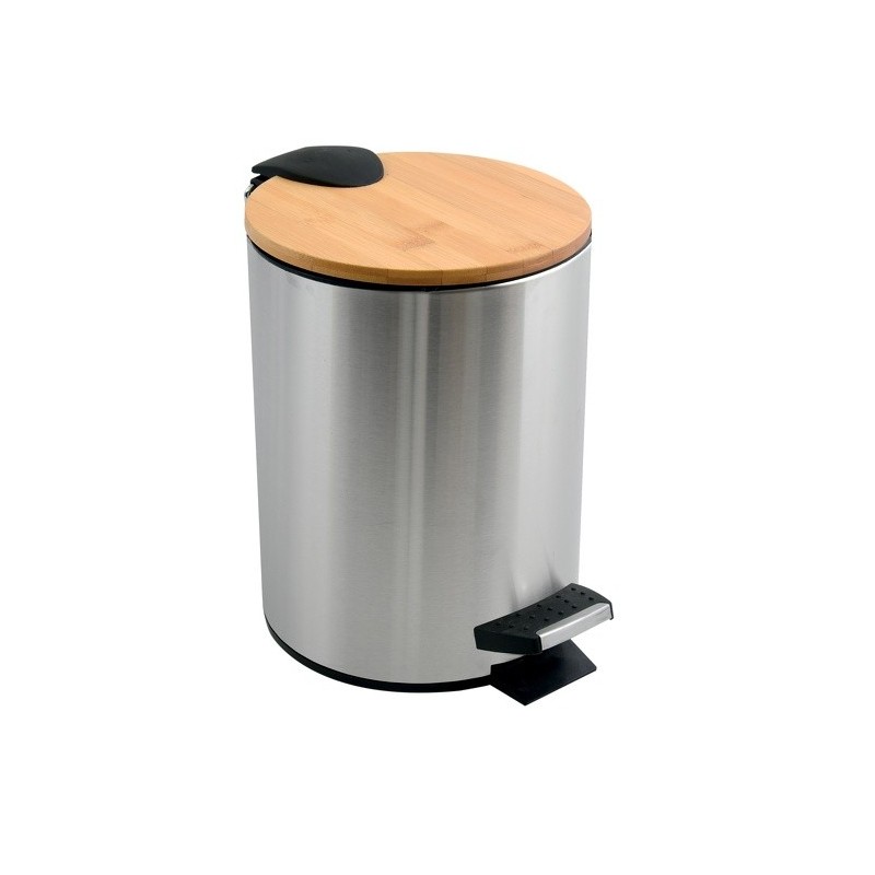 Spirella Cubo de pedal Acero & Bambú ADONIS 5L Gris Spirella