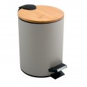 Spirella Cubo de pedal Acero y Bambú ADONIS 3L Topo Mate Spirella