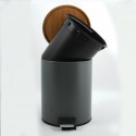 Spirella Cubo de pedal Acero y Bambú ADONIS 3L Gris Anthracite Mate Spirella