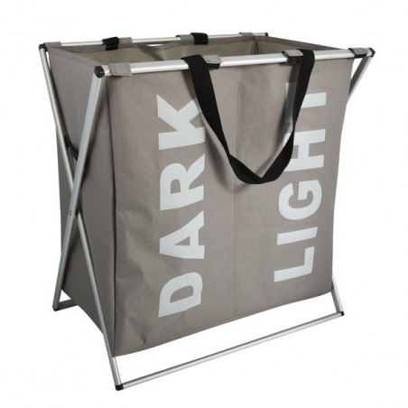 MSV 2-compartment laundry basket DARK LIGHT (2x40L) Taupe MSV