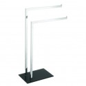 Porte Serviettes 2 branches Inox & Verre Noir MSV MSV