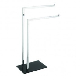 MSV Porte Serviettes 2 branches Inox & Verre Noir