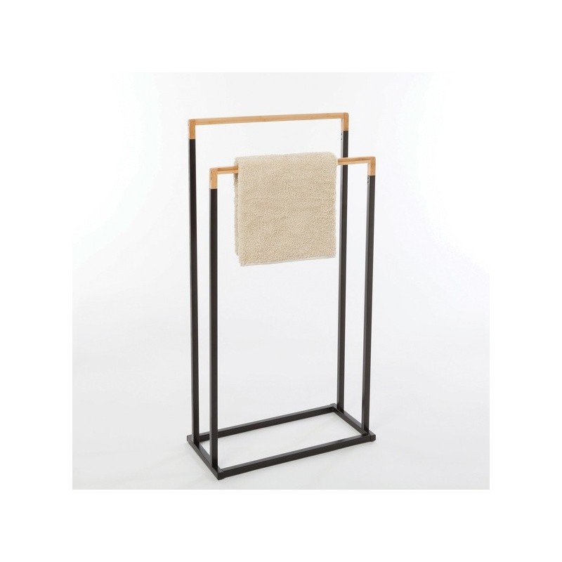 Porte serviettes CHIC Acier & Bambou Noir Spirella Spirella