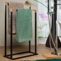 Porte serviettes CHIC Acier & Bambou Noir Spirella Spirella