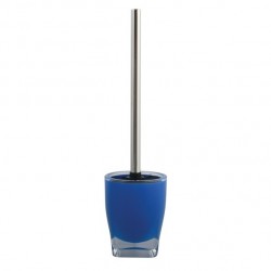 MSV Toilet Brush with Acrylic & Stainless Steel Holder TAHITI Dark Blue