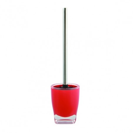 MSV Escobillero con Soporte Acrílico y Acero Inoxidable TAHITI Rojo MSV
