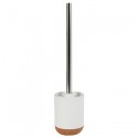 MSV Escobillero con Soporte Cerámica y Corcho ROBLE Blanco MSV