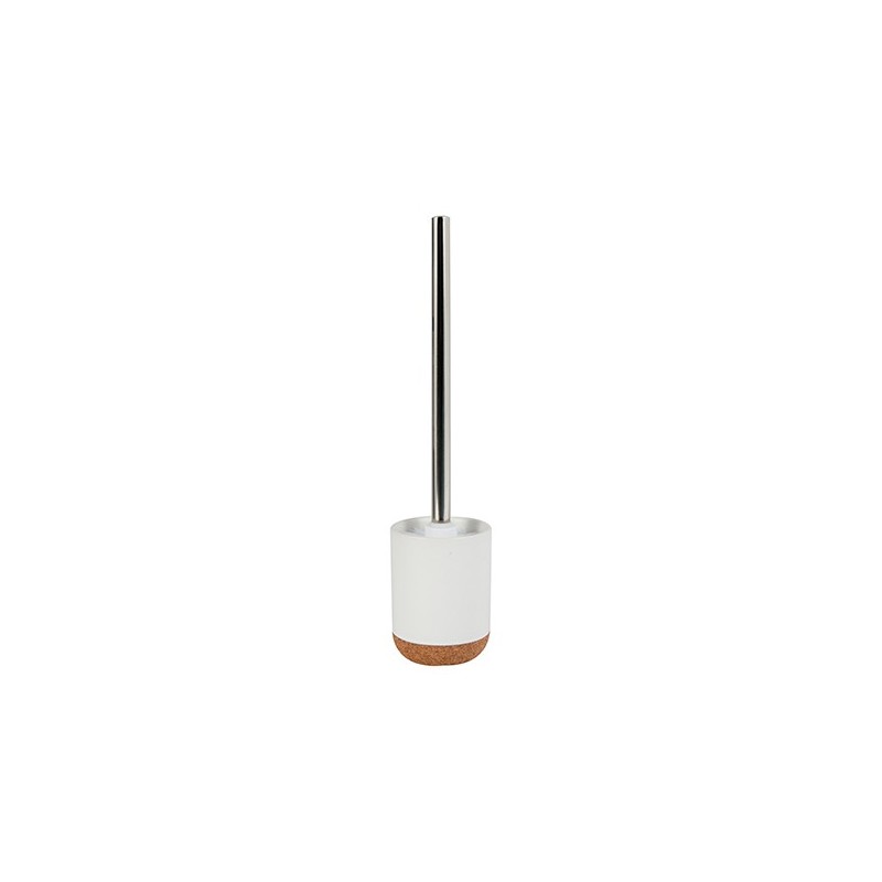 MSV Toilet Brush with Holder Ceramic & Cork OAK White MSV