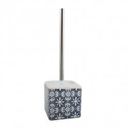 MSV scopino WC con supporto in ceramica AMADORA blu e bianco MSV