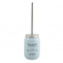 MSV Toilet Brush with Blue Apolline Ceramic Holder MSV