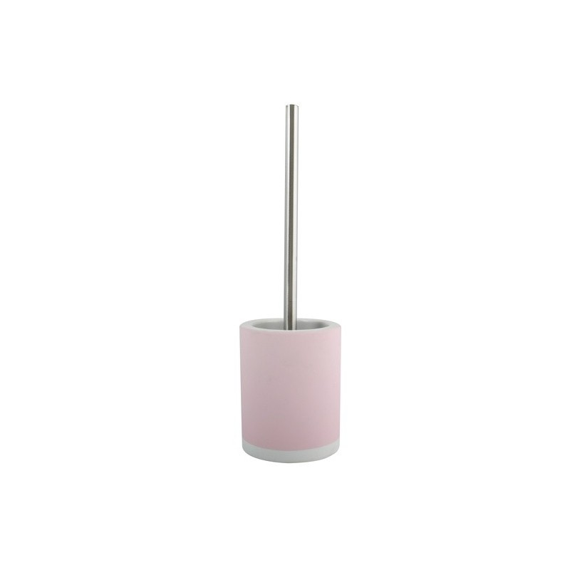 MSV Escobillero con Soporte de Cerámica Rosa Pastel CAGLIARI MSV