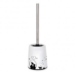 MSV Toilet brush with support Ceramic GATITOS White MSV
