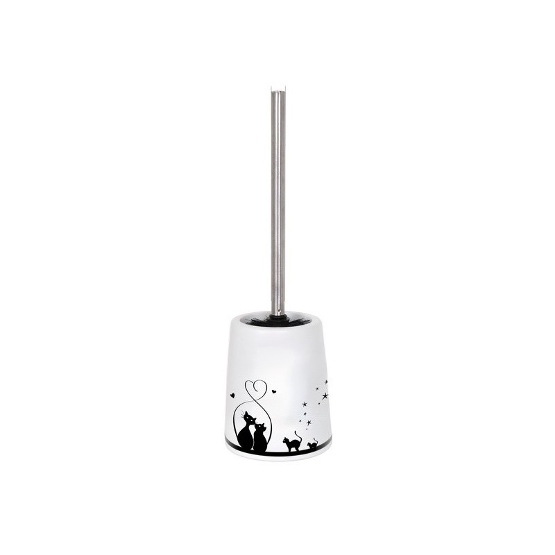 MSV Toilet brush with support Ceramic GATITOS White MSV