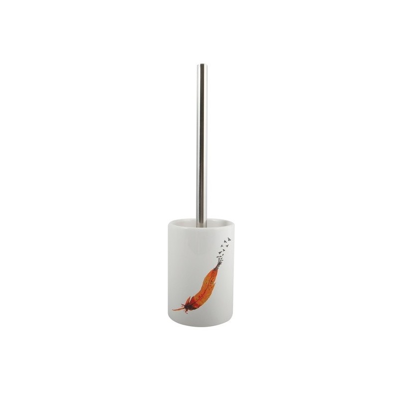 Brosse Wc avec support Céramique INDIA Blanc & Orange MSV MSV