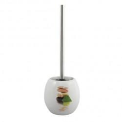 MSV Toilet Brush with Holder Ceramic JAVA LINGGA Decor White MSV