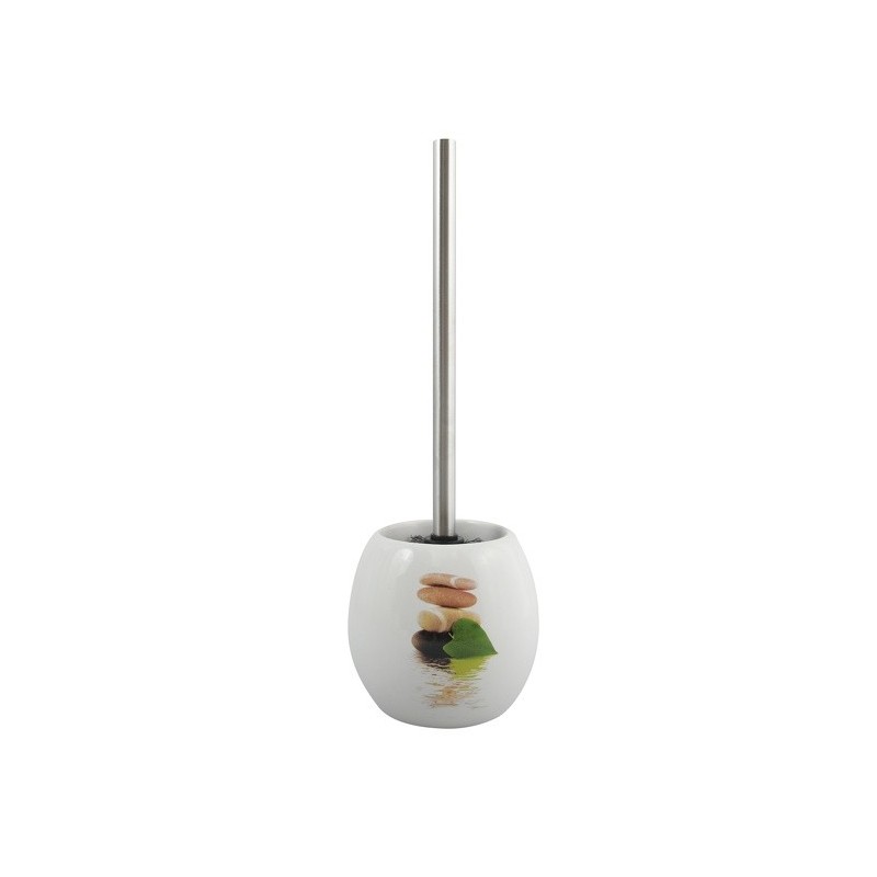 MSV Toilet Brush with Holder Ceramic JAVA LINGGA Decor White MSV