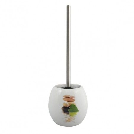 MSV Toilet Brush with Holder Ceramic JAVA LINGGA Decor White MSV