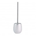 MSV Toilet Brush with OMAN Silver Ceramic Holder - Stainless Steel Hinges MSV