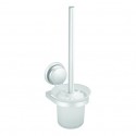 MSV Toilet Brush with Suction Cup Wall Mount Aluminum White MSV