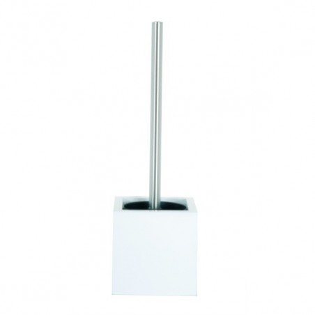 MSV Escobillero con soporte de MDF y acero inoxidable Blanco MSV