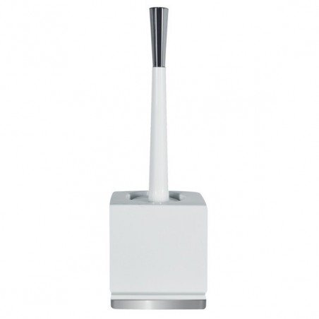 Spirella Escobillero con Soporte Porcelana ROMA Blanco y Plata Spirella