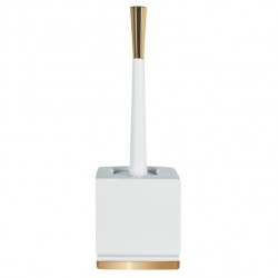 Brosse Wc avec support Porcelaine ROMA Blanc & Or Spirella Spirella
