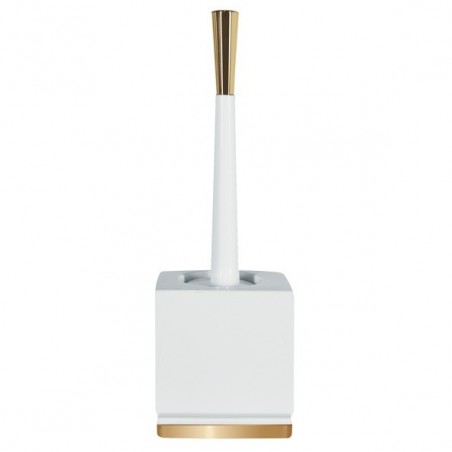 Spirella Escobillero con Soporte Porcelana ROMA White & Gold Spirella
