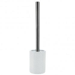 Brosse Wc avec support Faience MERO Blanc Effet 3D Spirella Spirella