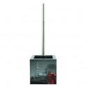 Brosse Wc avec support MDF & Inox Londres Gris MSV MSV