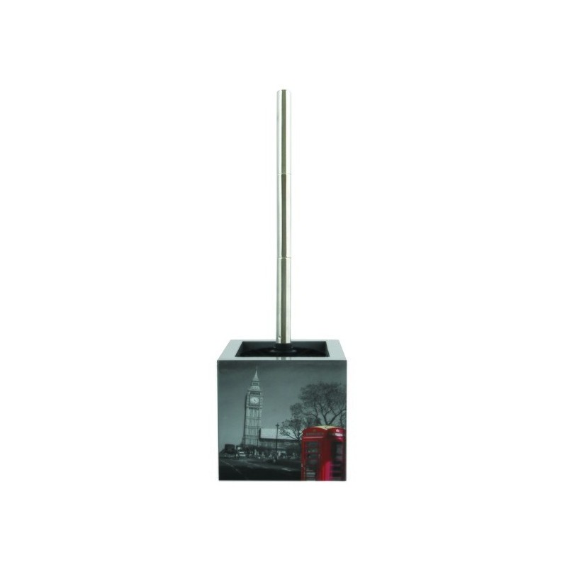 MSV Toilet Brush with MDF & Stainless Steel Holder London Gray MSV