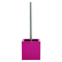 MSV Toilet Brush with Fuschia Pink Stainless Steel MDF Holder MSV