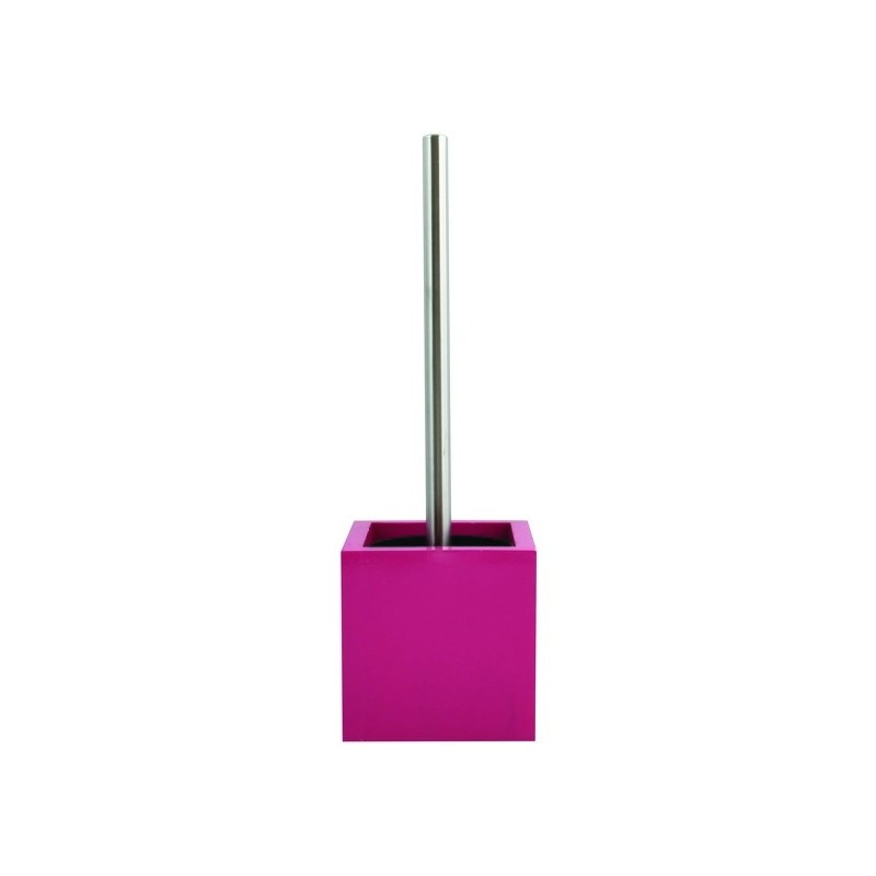 MSV Porta Scopino con supporto in MDF in acciaio inox rosa fucsia MSV
