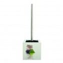 MSV Escobillero con soporte de MDF y acero inoxidable LINGGA Decor Blanco MSV
