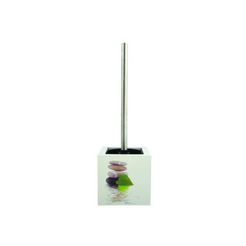 MSV Toilettenbürste mit MDF & Edelstahlhalter LINGGA Decor Weiß MSV