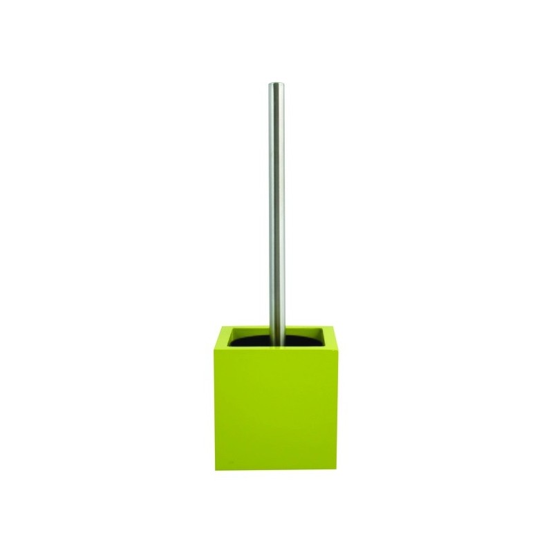MSV Escobillero de acero inoxidable verde pistacho con soporte de MDF MSV