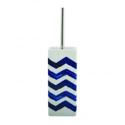 MSV Escobillero con soporte Cerámica Le Cap Azul y Blanco MSV