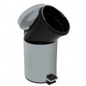 MSV Pattumiera da bagno a pedale in acciaio inox 3L grigio chiaro MSV