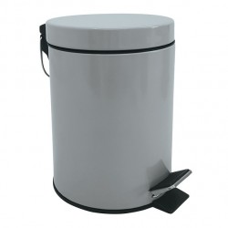 MSV Pattumiera da bagno a pedale in acciaio inox 3L grigio chiaro MSV