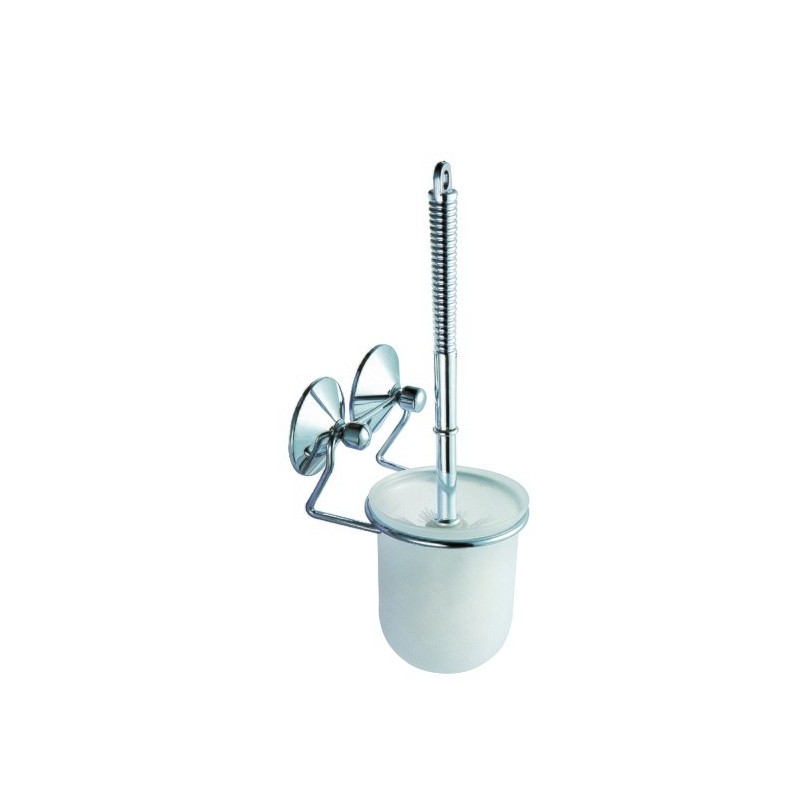 MSV Escobillero con soporte de pared Acero Super Ventosas Cromo MSV