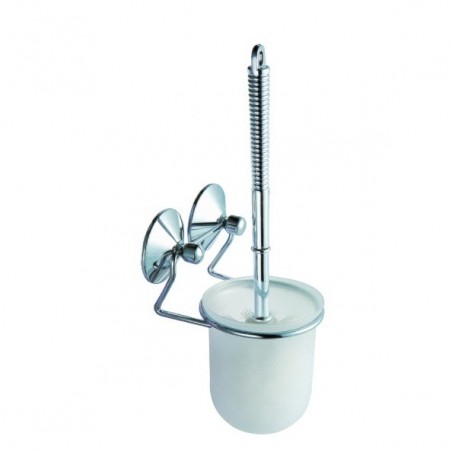 MSV Escobillero con soporte de pared Acero Super Ventosas Cromo MSV