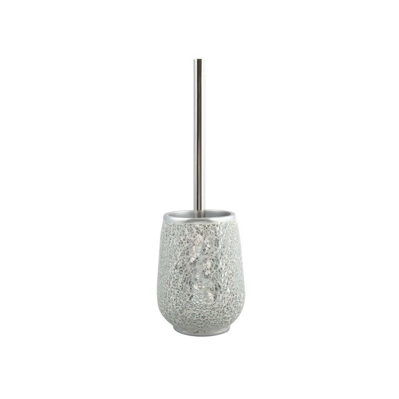 MSV Toilettenbürste mit Halter Polyresin SCARLETT Silber MSV