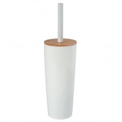 MSV Toilet Brush with Holder PS & Bamboo OSLO White