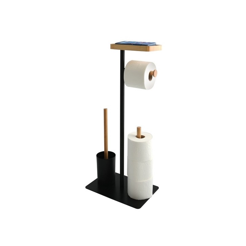 MSV Kombi-WC mit Smartphone-Halterung TEIKI Bamboo & Black Steel MSV