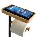 MSV Combined Wc with smartphone holder TEIKI Bamboo & Black Steel MSV