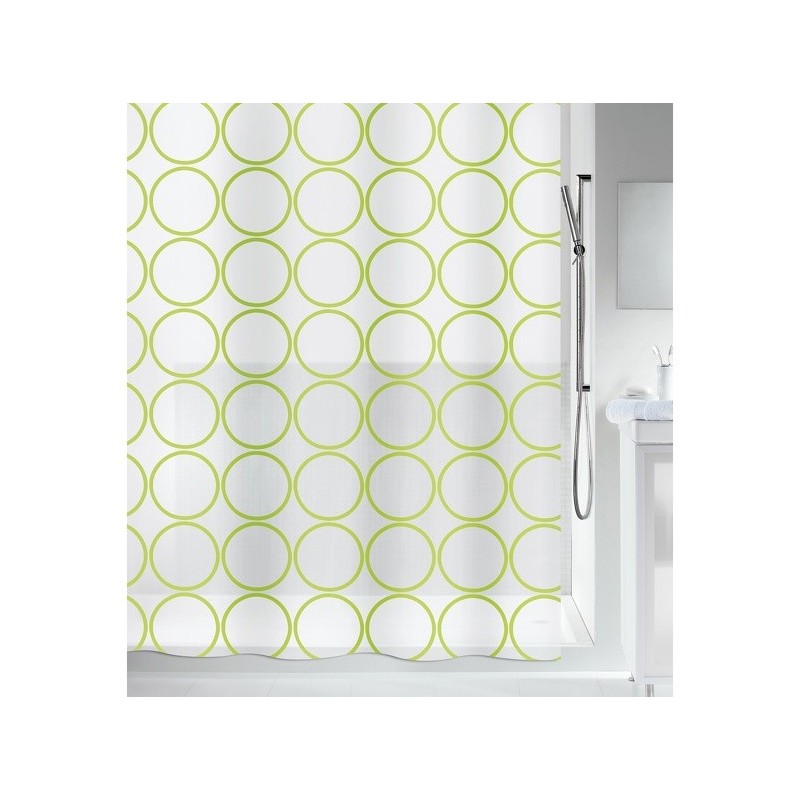 Rideau de douche PEVA ANDO 180x200cm Vert & Blanc Spirella Spirella