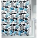 Spirella Duschvorhang PEVA WOW 180x200cm Blau & Schwarz Spirella
