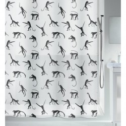 Spirella Tenda doccia PEVA SCIMMIA 180x200cm Nero Spirella