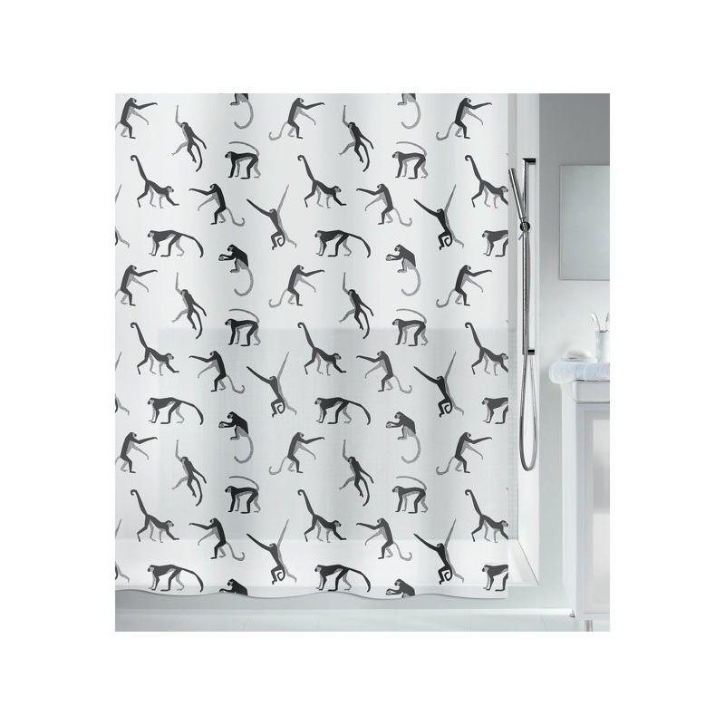 Rideau de douche PEVA MONKEY 180x200cm Motif singes Spirella Spirella