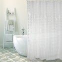 Rideau de douche PVC 180x200cm Blanc - Anneaux inclus MSV MSV